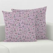 Trendy teepee and indian summer arrow illustration geometric aztec print in lilac purple