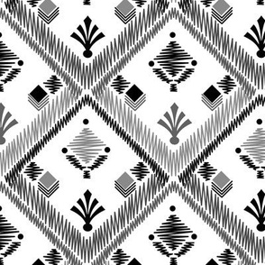 Black and white pattern  Embroidery White background 