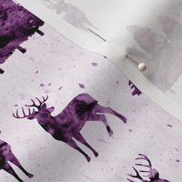 bucks on purple || watercolor woodland fabric