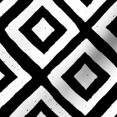 Tribal Geometric Diamonds Large (Black and White)