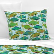 Seascape with parrotfish (JUMBO wallpaper) by Su_G_©SuSchaefer