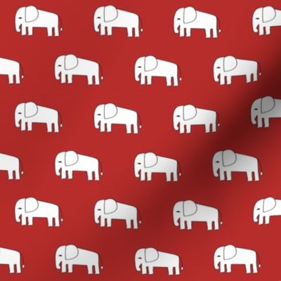 elephant fabric // red elephants fabric nursery baby fabric