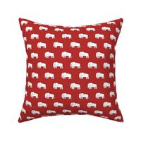 elephant fabric // red elephants fabric nursery baby fabric