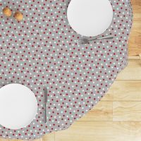 polka dots fabric // red and white dots on grey fabric grey nursery fabric