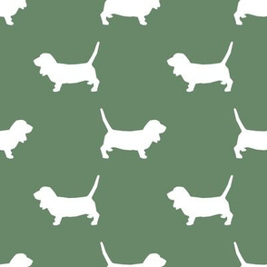 Basset Hound silhouette fabric medium brown