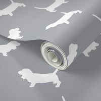 Basset Hound silhouette fabric quarry