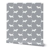 Basset Hound silhouette fabric quarry