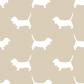 Basset Hound silhouette fabric sand