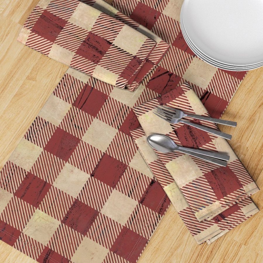 Buffalo Plaid Rustic Red - Large