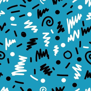 memphis fabric blue shapes 80s 90s revival fabric 2017 kids summer fabric