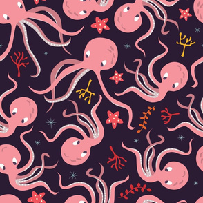 Cute pink octopuses