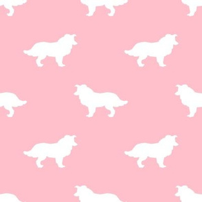 Border Collie silhouette fabric blossom