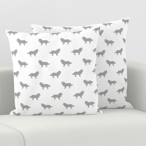 Border Collie silhouette white grey