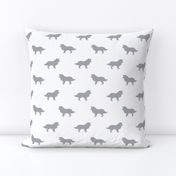 Border Collie silhouette white grey