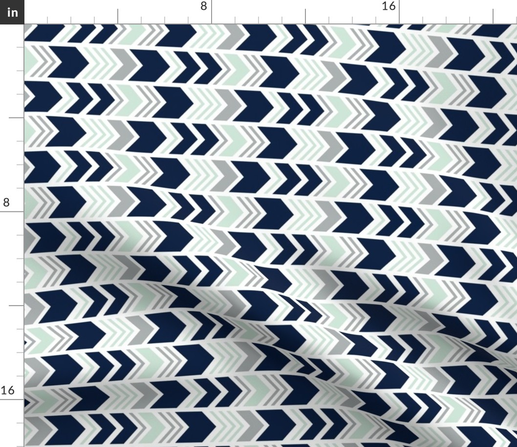 Northern Lights Chevron // Navy/Mint/Grey (90)