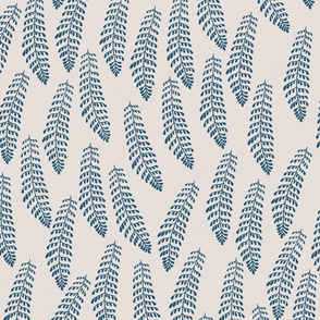 Sword Fern Enamel Blue on Natural