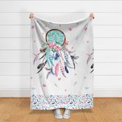 42"x72" Panel with Trim / Aqua & Pink  Dream Catcher