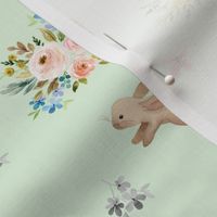 Spring Time Fun Bunnies / Minty Green