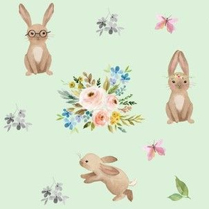 Spring Time Fun Bunnies / Minty Green