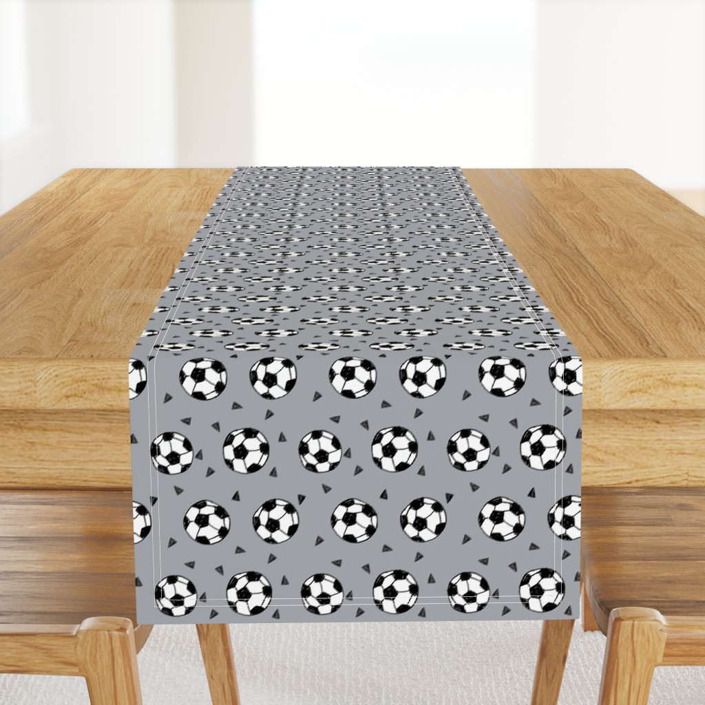 soccer fabric // grey soccer football fabric boys sports design