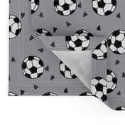 soccer fabric // grey soccer football fabric boys sports design