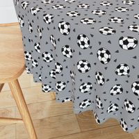 soccer fabric // grey soccer football fabric boys sports design