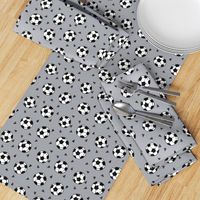 soccer fabric // grey soccer football fabric boys sports design