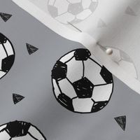 soccer fabric // grey soccer football fabric boys sports design