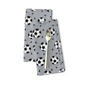 soccer fabric // grey soccer football fabric boys sports design