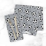 soccer fabric // grey soccer football fabric boys sports design