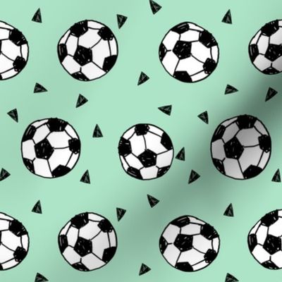soccer fabric // mint green soccer football fabric boys sports fabric girls sports 