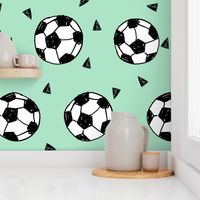 soccer fabric // mint green soccer football fabric boys sports fabric girls sports 