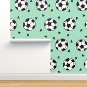 soccer fabric // mint green soccer football fabric boys sports fabric girls sports 