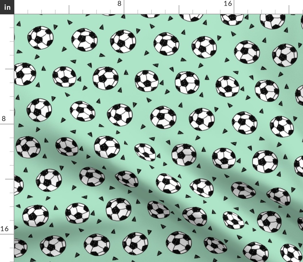 soccer fabric // mint green soccer football fabric boys sports fabric girls sports 