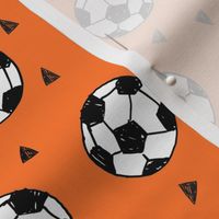 soccer fabric // orange soccer balls fabric football fabric sports play fabric