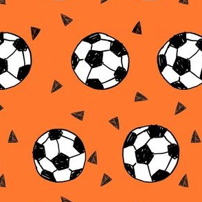 soccer fabric // orange soccer balls fabric football fabric sports play fabric
