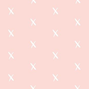 blush pink x cross swiss cross soft nursery fabric