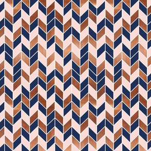 chevrons rose gold pink navy blue fabric