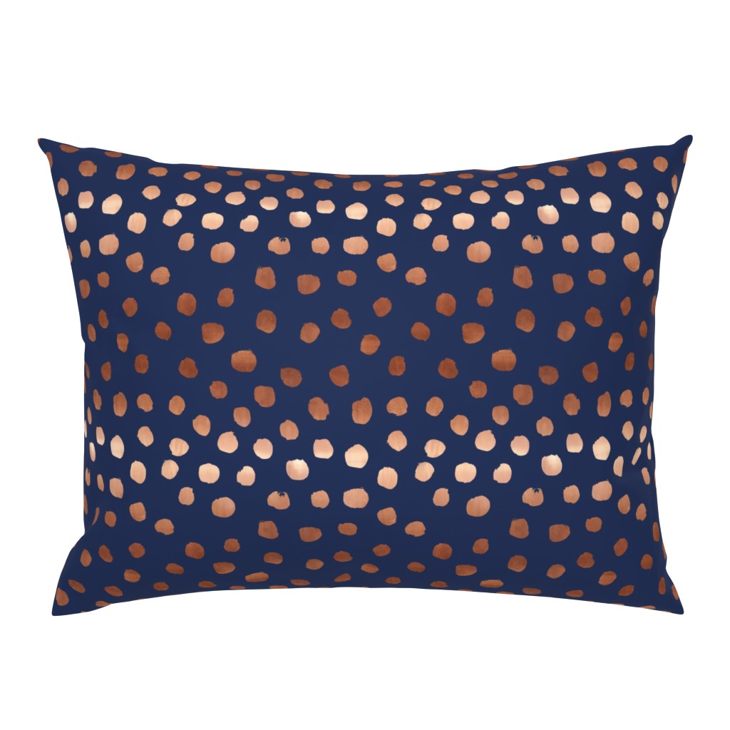 rose gold navy fabric dots painted dot fabric