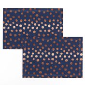 rose gold navy fabric dots painted dot fabric