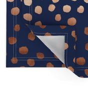 rose gold navy fabric dots painted dot fabric