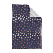 rose gold navy fabric dots painted dot fabric