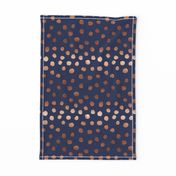 rose gold navy fabric dots painted dot fabric