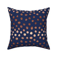 rose gold navy fabric dots painted dot fabric