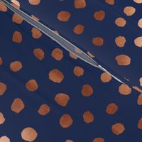 rose gold navy fabric dots painted dot fabric