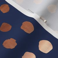 rose gold navy fabric dots painted dot fabric