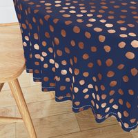 rose gold navy fabric dots painted dot fabric