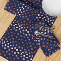 rose gold navy fabric dots painted dot fabric