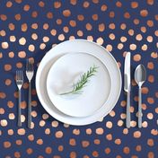 rose gold navy fabric dots painted dot fabric