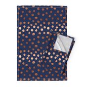 rose gold navy fabric dots painted dot fabric